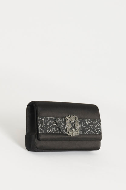 Black Satin Gothisi Love Preowned Clutch