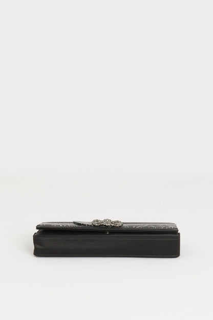 Black Satin Gothisi Love Preowned Clutch