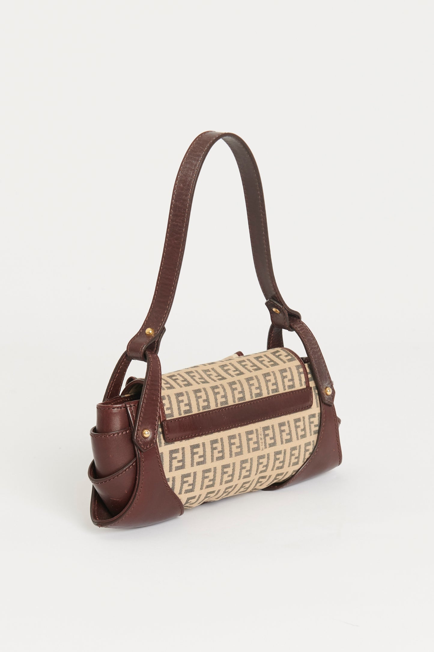 Brown Zucchino Canvas and Leather Borsa Tuc Preowned Hobo Bag