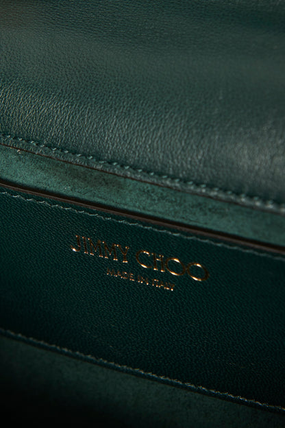 Green  Croc-Embossed Leather Verenne Preowned Cross-BodyBag