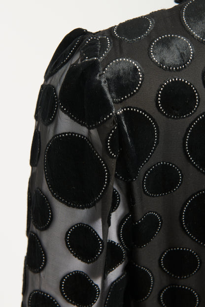 Black Ruffle Neck Maxi Preowned Dress