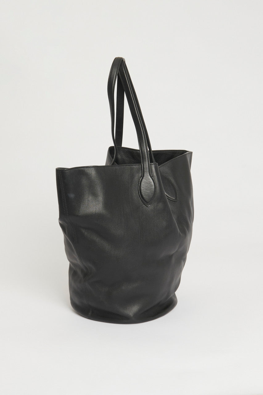 Black Osa Medium Leather Preowned Tote Bag