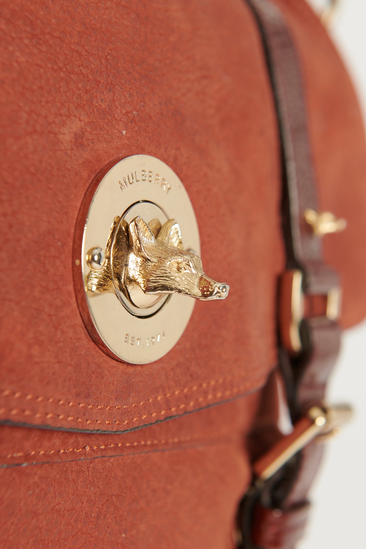 Terracota Leather Preowned Fox Bag