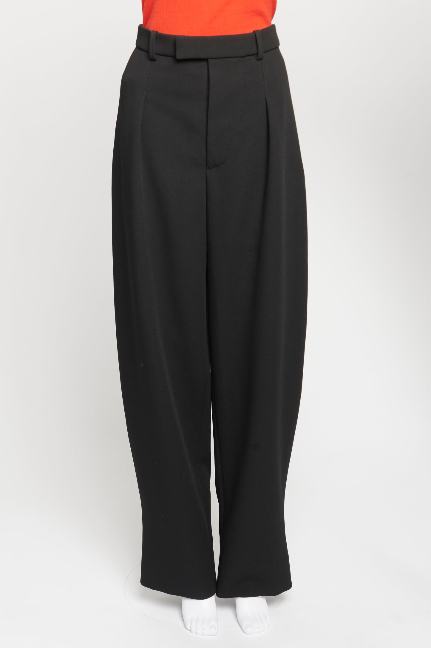 Black Virgin Wool Preowned Suit Trousers
