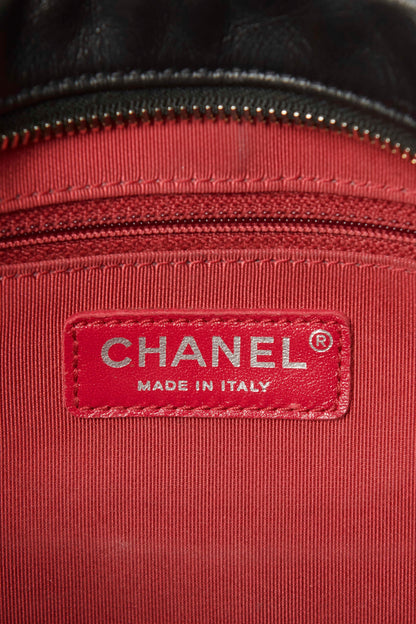 Black Leather Medium Chanel Gabrielle Preowned Bag