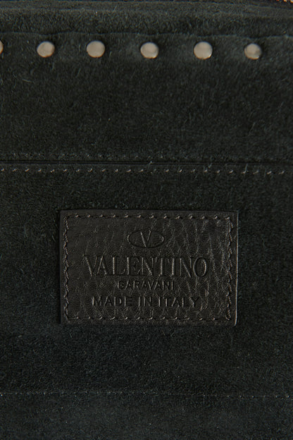 Black Rockstud Leather Preowned Crossbody Bag