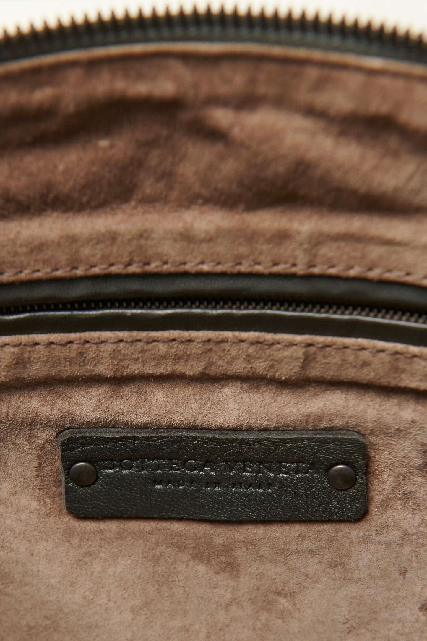 Grey Leather Intrecciato Nodini Preowned Bag