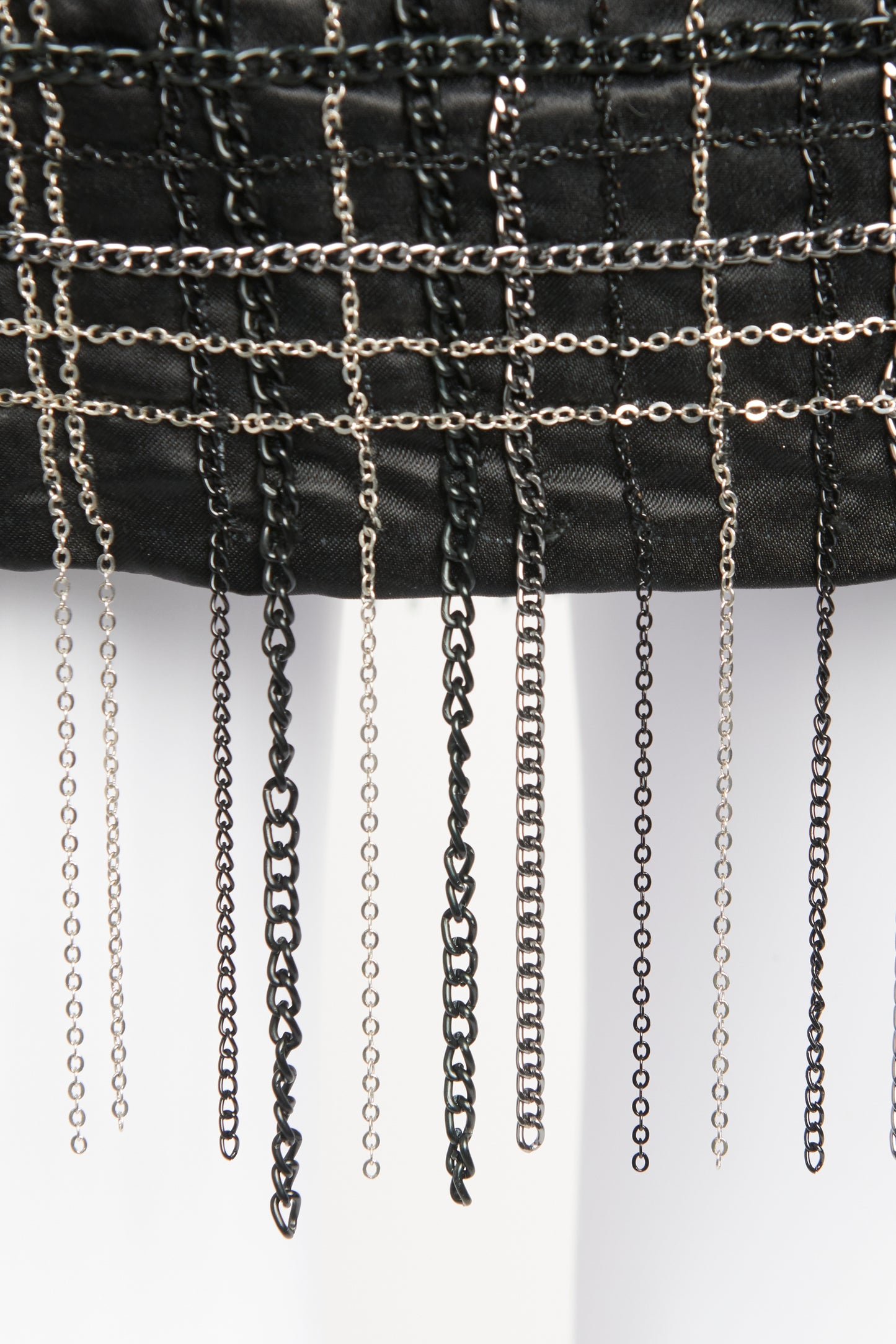 Black Chain Fringe Preowned Mini Skirt
