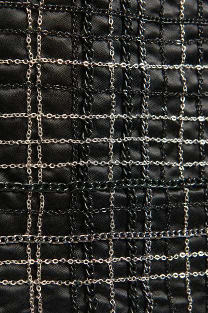 Black Chain Fringe Preowned Mini Skirt