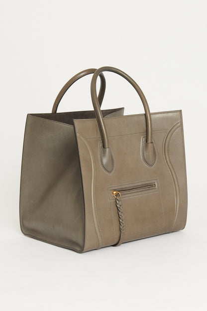 Grey Leather Medium Phantom Luggage Preowned Bag