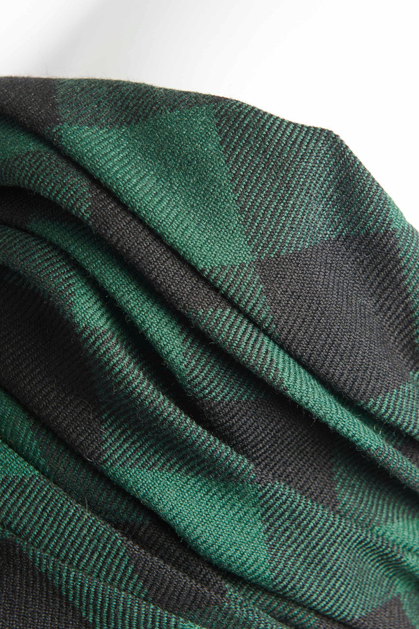 Green and Black Tartan Wool Preowned Corset Top