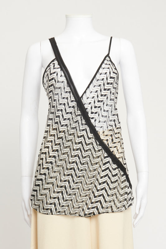 Spring Summer 2005 Black and White Zigzag Preowned Cami Top