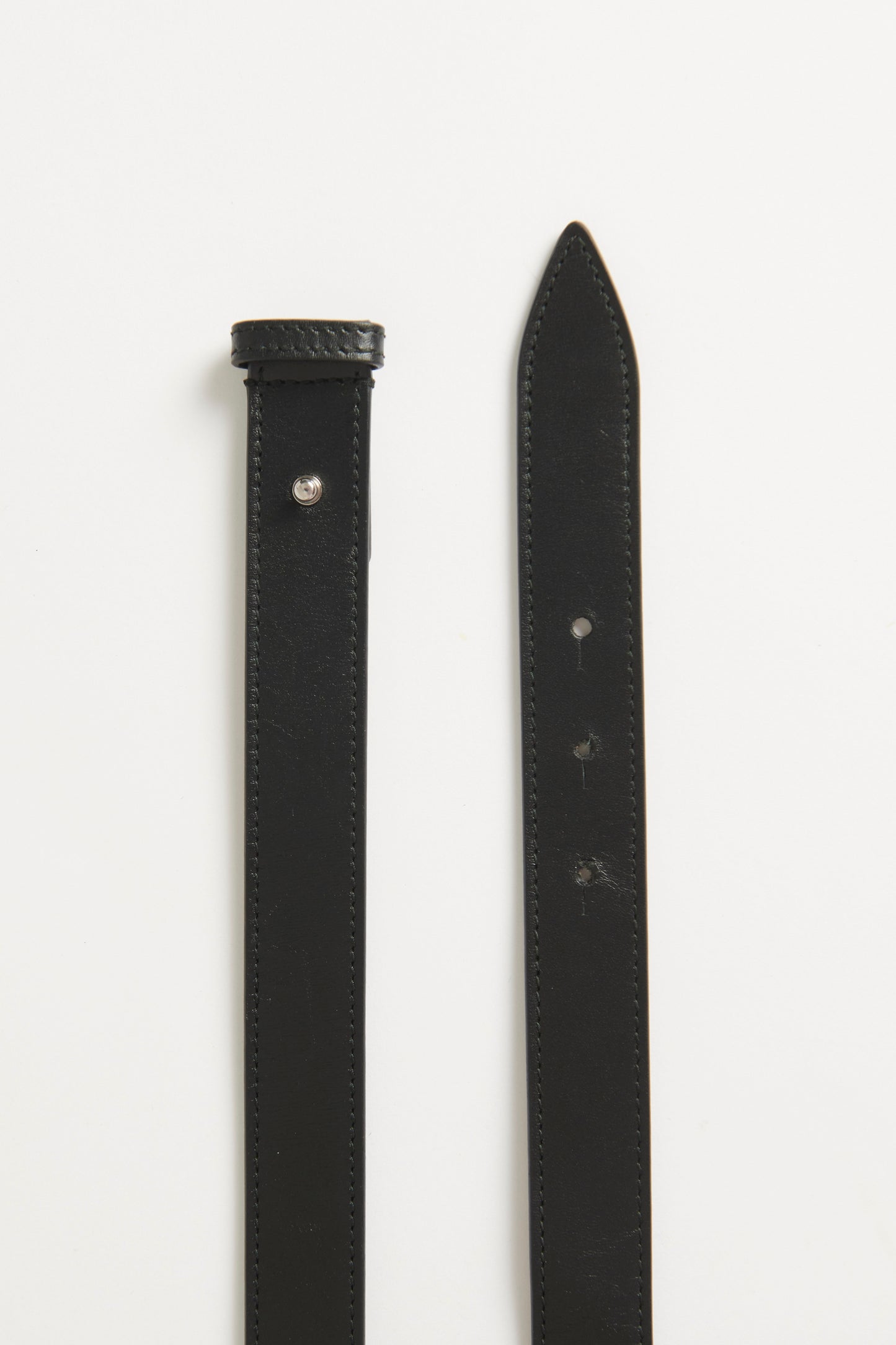 Black Leather Waist Preowned Belt