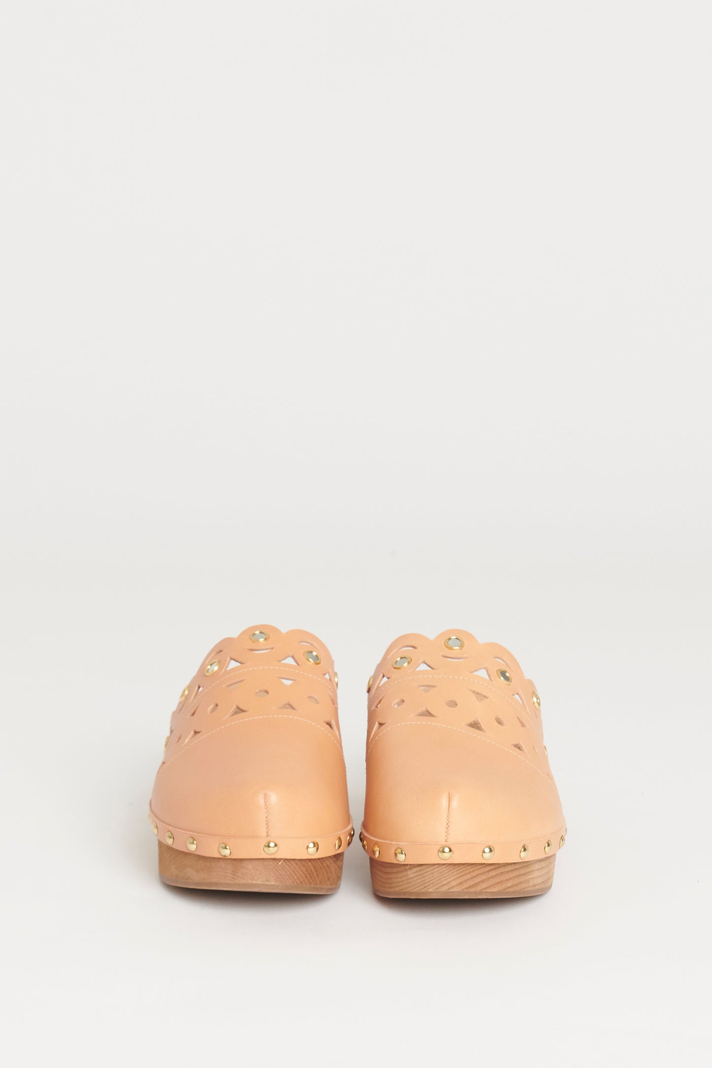 Nude Leather Preowned Clogs