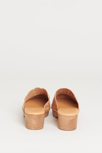 Nude Leather Preowned Clogs