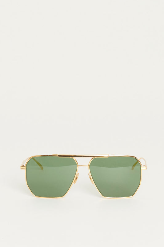 Green Lens Preowned Aviator Sunglasses