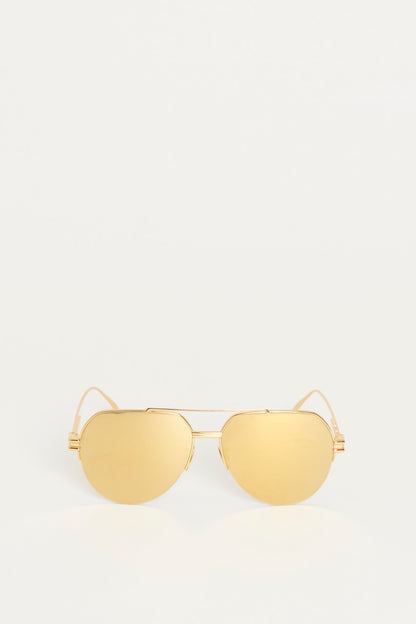 Gold All Over Preowned Aviator Sunglasses