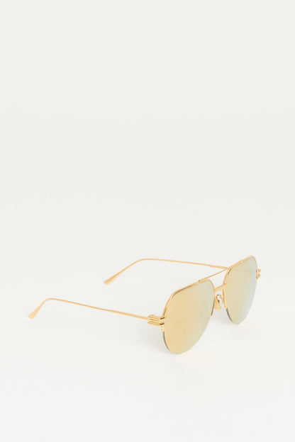 Gold All Over Preowned Aviator Sunglasses