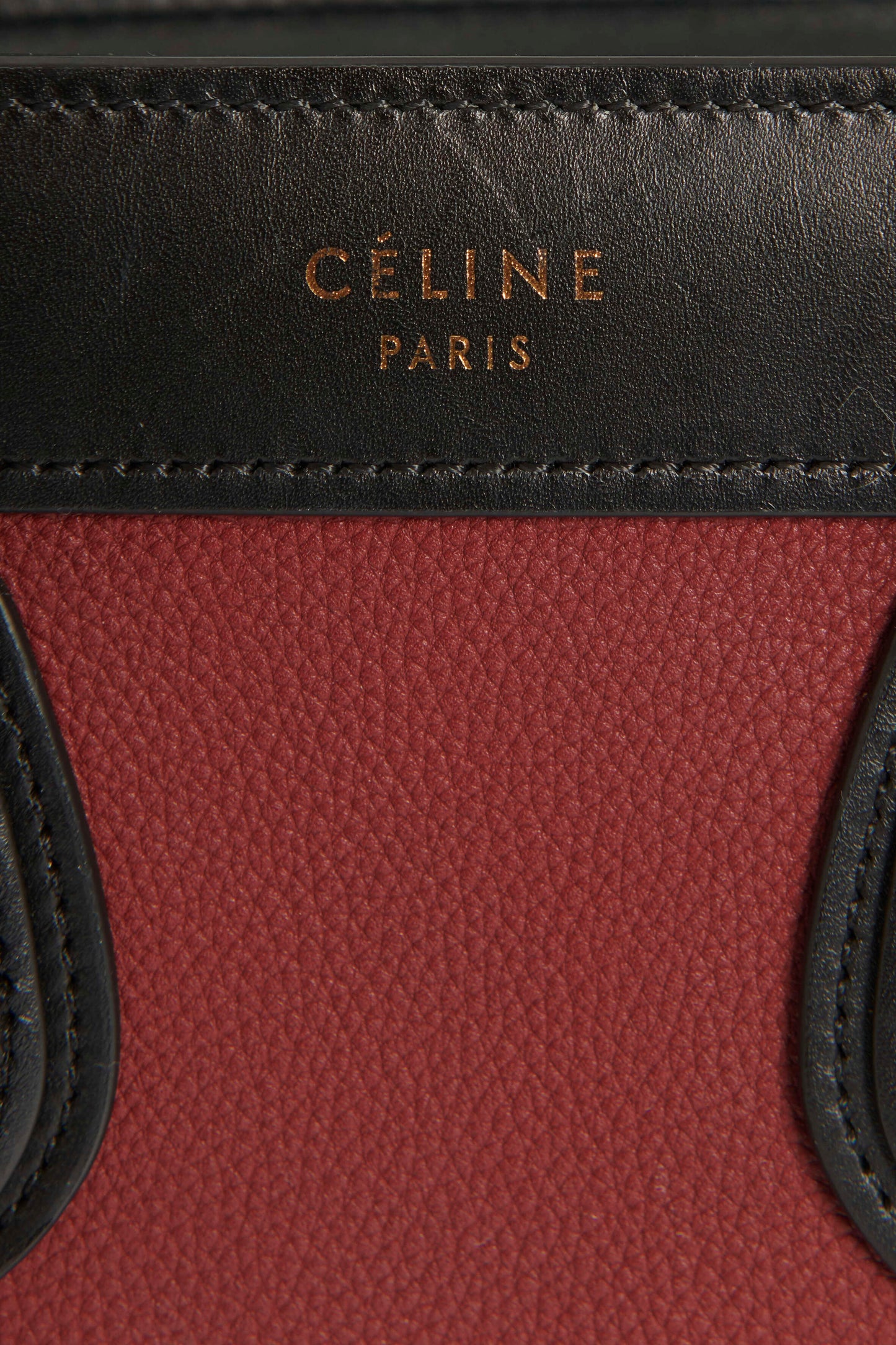 Red and Black Céline Nano Luggage Preowned Tote