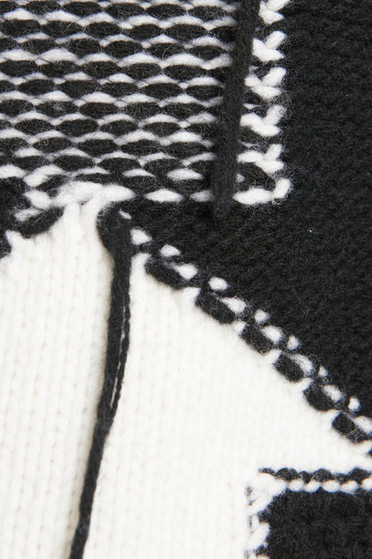 Black and White Wool Arrow Preowned Jumper