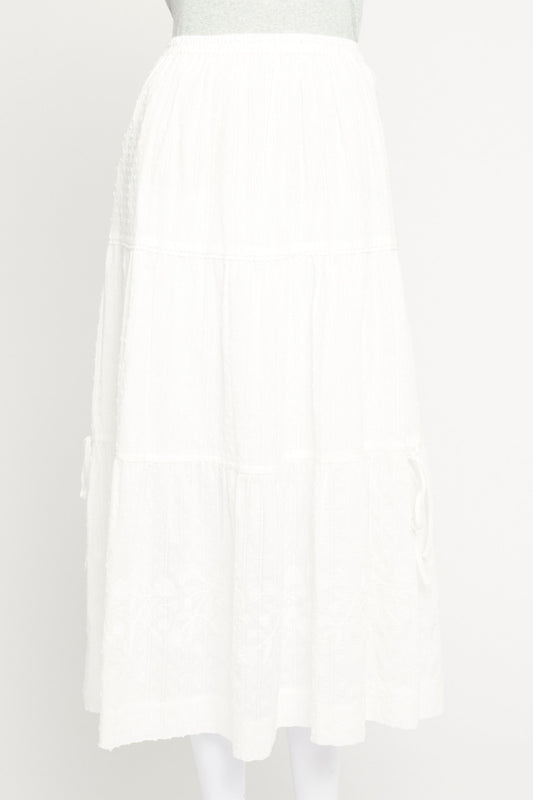 White Cotton A Line Preowned Skirt