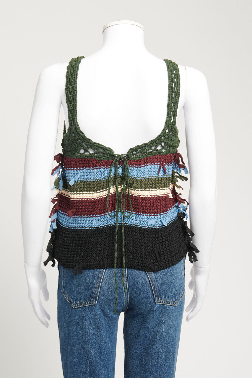 Multicolour Crochet Knit Preowned Tank Top