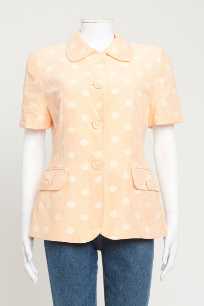 Pink and White Polka Dot Preowned Shirt