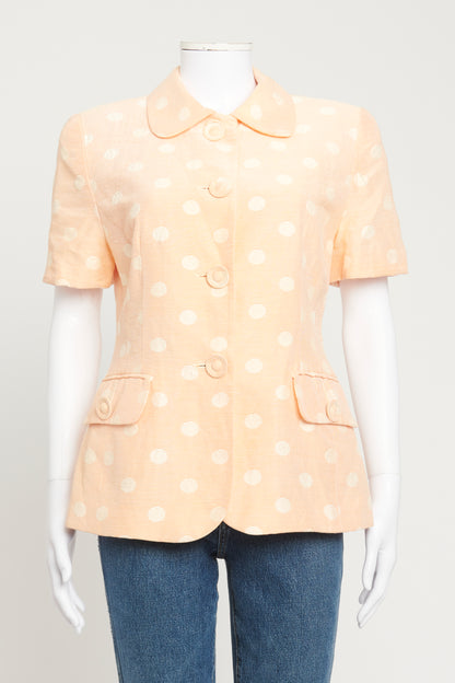 Pink and White Polka Dot Preowned Shirt