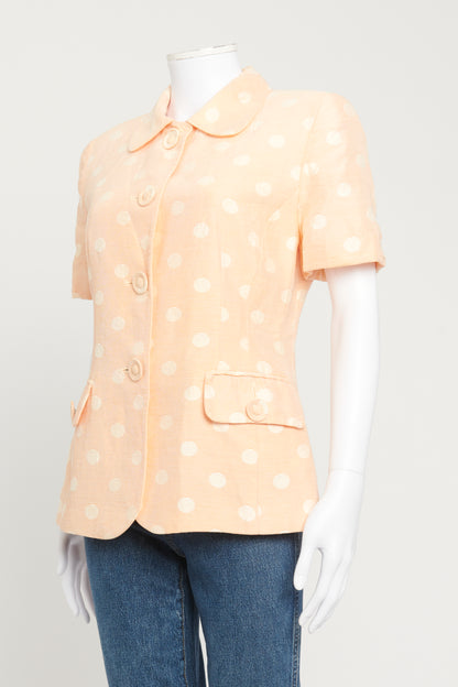 Pink and White Polka Dot Preowned Shirt