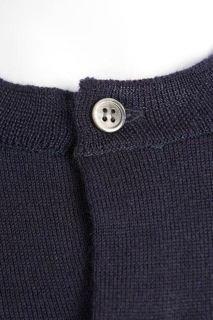 Navy Blue Wool Crew Neck Preowned Cardigan