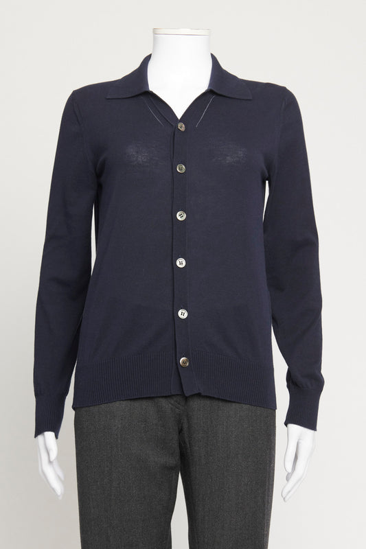Navy Button Up Preowned Cardigan
