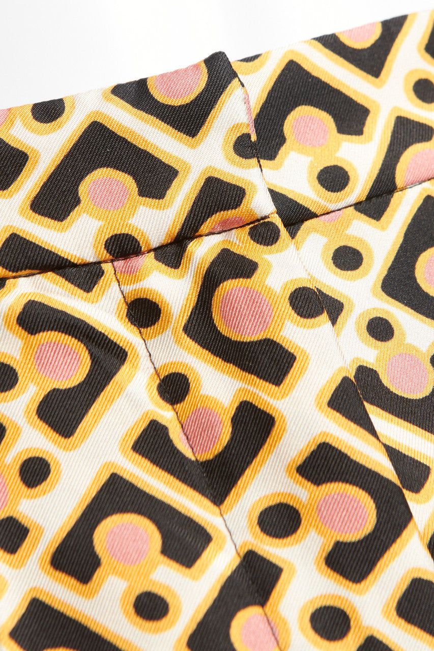Multicoloured Silk Leopard Print Preowned Set