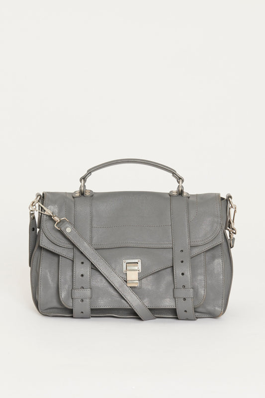 Grey Leather Preowned PS1 Medium Bag