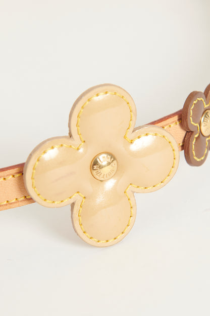 Multicolour Leather Preowned Flower Embellished Belt
