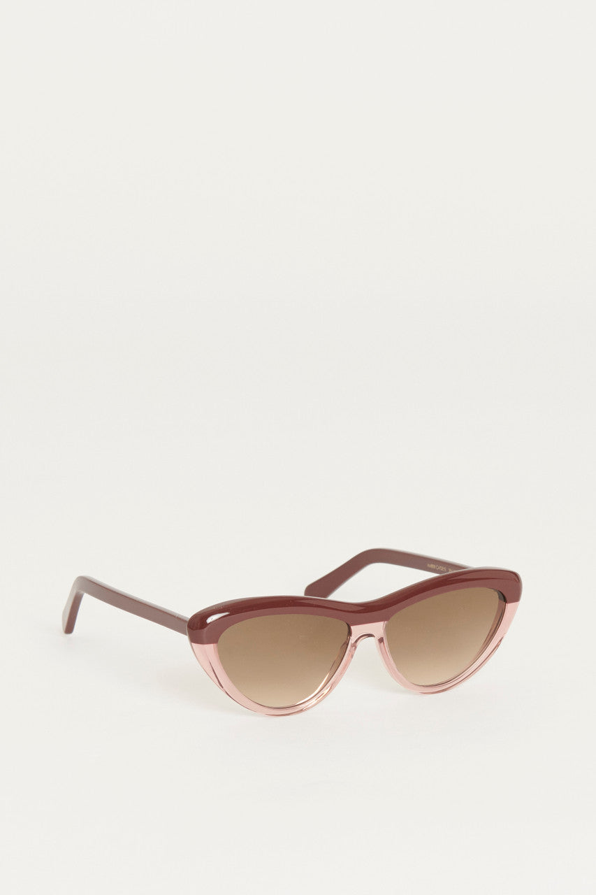 Plum Amber Catseye Preowned Sunglasses