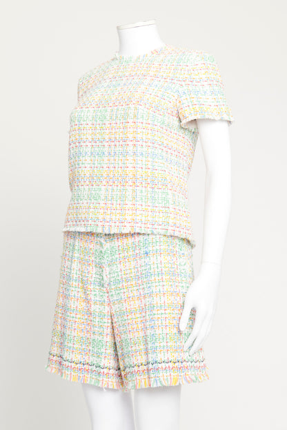 Multicoloured Tweed Preowned Shorts Set
