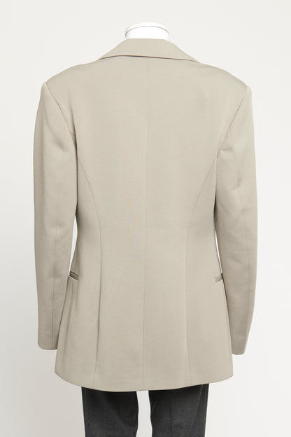 Grey Long Preowned Blazer Jacket