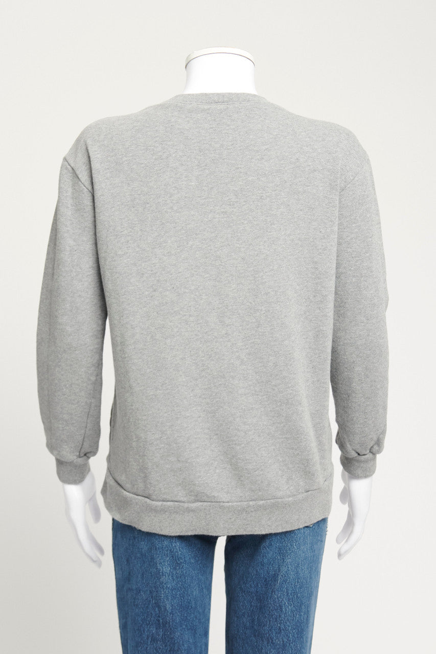 2018 Grey Star Bead Embellished Preowned Crew Neck