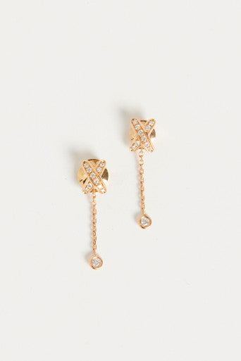 Pink 18K Rose Gold Diamond Premier Liens Preowned Earrings