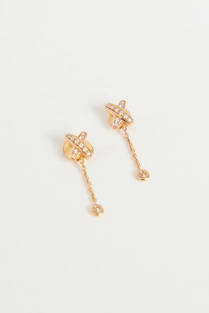 Pink 18K Rose Gold Diamond Premier Liens Preowned Earrings