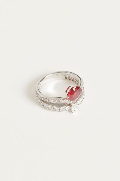 Red Ruby Josephine Eclat Floral Preowned Ring