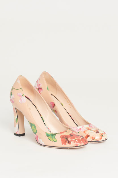 Blush Blooms Print Preowned Pumps