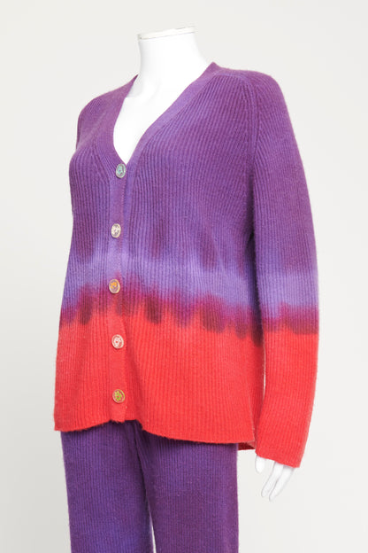 Purple Tie Dye Cashmere Preowned Cardigan