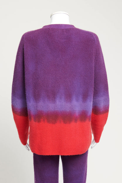 Purple Tie Dye Cashmere Preowned Cardigan