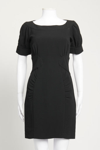 2008 Black Shaped Preowned Dress with Scoop Neck
