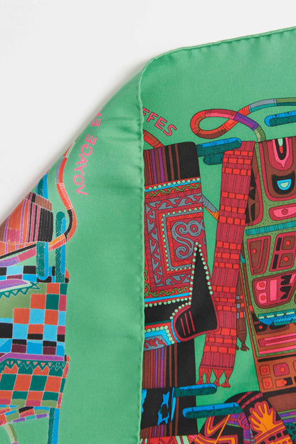 Multicoloured Silk 'Voyage En Etoffes' Preowned Scarf by Annie Faivre