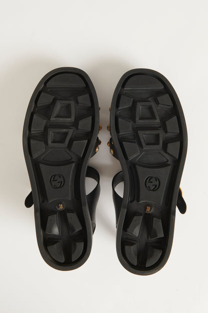 Black Marmont Preowned Buckled Embellished Sandals