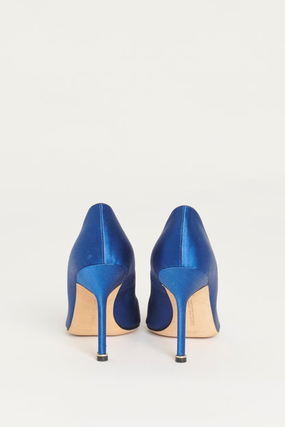 Navy Blue Satin Hangisi 105 Preowned Pumps