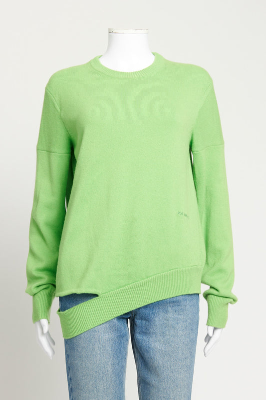 Green Cashmere Preowned Jumper With Side Cutout