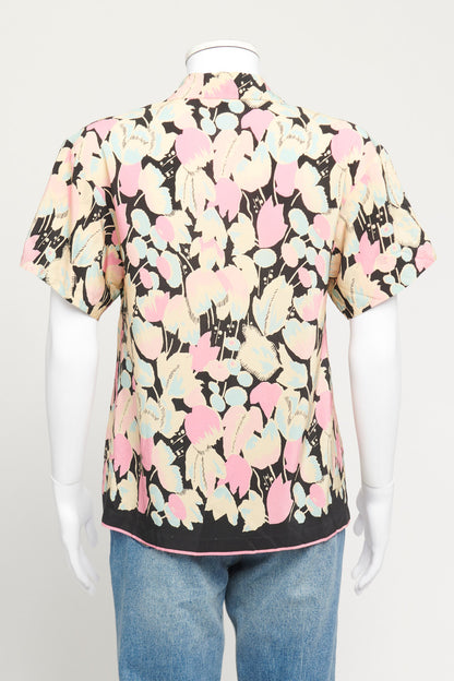 Multicoloured Floral Print Short Sleeved Preowned Shirt